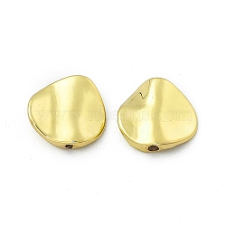 Rack Plating Alloy Beads, Irregular Oval, Light Gold, 12x12.5x3mm, Hole: 1.4mm(PALLOY-I216-34LG)