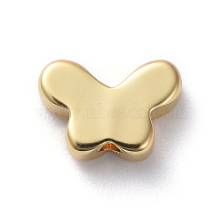 Brass Beads, Long-Lasting Plated, Butterfly, Real 18K Gold Plated, 5x7x2.5mm, Hole: 1mm(ZIRC-G160-02G)