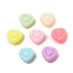 Opaque Acrylic Beads, Heart, Mixed Color, 8.5x8.5x4.5mm, Hole: 1.6mm, about 3571pcs/500g(OACR-G023-01)