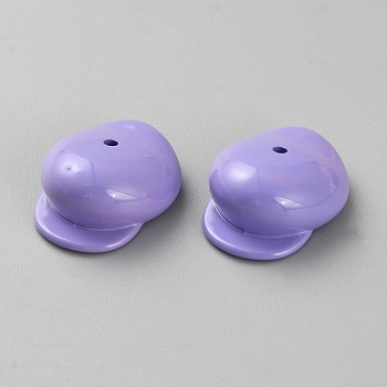 Opaque Acrylic Beads, Hat, Medium Slate Blue, 26.5x22x11mm, Hole: 2mm