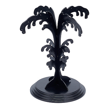 Spray Shaped Plastic Earring Display Trees, Jewelry Orgainzer Holder Tower Rack for Earring Stud, Dangle Earring Showing, Black, Finish Product: 18.5x19cm, Hole: 1.8mm