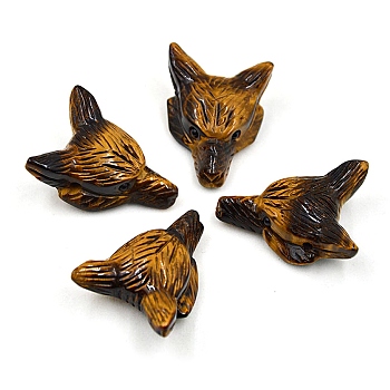 Natural Tiger Eye Display Decorations, for Home Decoration, Wolf, 38x28mm