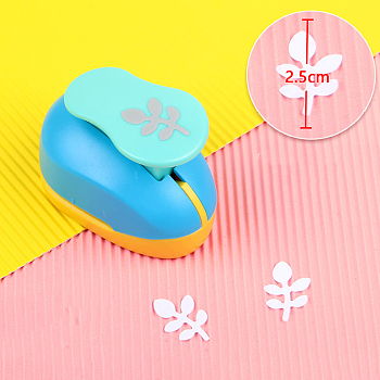 Plastic Paper Craft Hole Punches, Paper Puncher for DIY Paper Cutter Crafts & Scrapbooking, Random Color, Leaf Pattern, 70x40x60mm