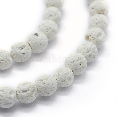 Brins de perles rondes en pierre de lave naturelle(X-G-E508-04-6mm)-3