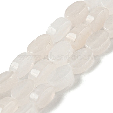 Oval White Jade Beads