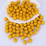 Round Silicone Focal Beads, Yellow, 15mm, Hole: 2mm(SI-JX0046A-55)