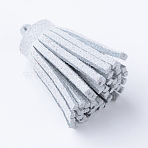 Faux Suede Cord Tassel Pendant Decorations, Light Grey, 34x14~15mm, Hole: 3mm(FIND-T001-28)