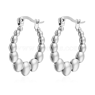 304 Stainless Steel Hoop Earrings, Stainless Steel Color, 25x24mm(AZ5458-2)