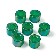 Opaque Acrylic Beads, AB Color, Column, Green, 16x12.2mm, Hole: 6.7mm(OACR-C008-10A)