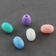 Opaque Acrylic Beads, Oval, Mixed Color, 10x7x7mm, Hole: 1.5mm, about 3100pcs/1000g(SACR-R746-09)