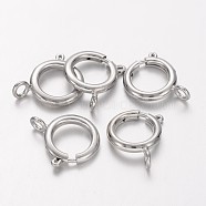 Brass Spring Ring Clasps, Jewelry Accessory, Platinum, 12mm, Hole: 2.5mm(KK-H419-N)