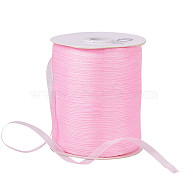 Organza Ribbon, Galloon, Pink, 1/4 inch(6mm), 500yards/Roll(457.2m/Roll)(ORIB-BC0001-02I)