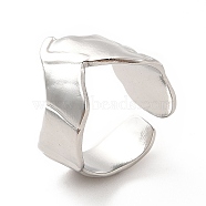304 Stainless Steel Chevron Arrow Open Cuff Ring for Women, Stainless Steel Color, US Size 6 1/2(16.9mm)(RJEW-F131-15P)