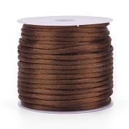 Nylon Cord, Satin Rattail Cord, for Beading Jewelry Making, Chinese Knotting, Camel, 2mm, about 10.93 yards(10m)/roll(NWIR-L006-2mm-19)