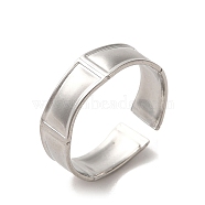 304 Stainless Steel Open Cuff Ring, Stainless Steel Color, 6mm, Inner Diameter: 17.8mm(RJEW-C068-02C-P)