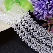 Faceted Cone Imitation Austrian Crystal Bead Strands, Grade AAA, Clear, 10x8mm, Hole: 0.9~1mm, about 50pcs/strand, 15.7 inch(G-M187-10mm-01A)