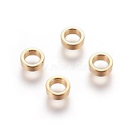 304 Stainless Steel Spacer Beads, Flat Round, Golden, 6x2mm, Hole: 4mm(STAS-P232-01G)