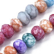 Opaque Baking Painted Glass Beads Strands, Imitation Stones, Faceted, Rondelle, Colorful, 13~14x10mm, Hole: 1mm, about 33pcs/strand, 13.19 inch~13.78 inch(33.5~35cm)(EGLA-N006-009C-A18)