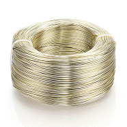 Round Aluminum Wire, Bendable Metal Craft Wire, Flexible Craft Wire, for Beading Jewelry Doll Craft Making, Light Gold, 20 Gauge, 0.8mm, 300m/500g(984.2 Feet/500g)(AW-S001-0.8mm-27)
