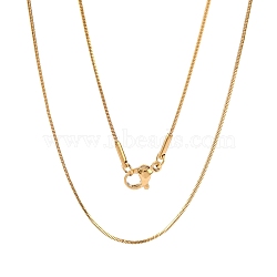 304 Stainless Steel Snake Chains Necklaces, with Lobster Claw Clasps, Golden, 17.7 inch(45cm), 0.9mm(X-STAS-F094-24G)
