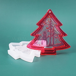 Christmas Tree Silicone Molds, Pendant Resin Casting Molds, For UV Resin, Epoxy Resin Jewelry Making, White, 115x113x15mm(DIY-K017-16)
