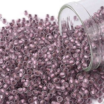 TOHO Round Seed Beads, Japanese Seed Beads, (267FM) Metallic Rose Lined Crystal Rainbow Matte, 11/0, 2.2mm, Hole: 0.8mm, about 5555pcs/50g