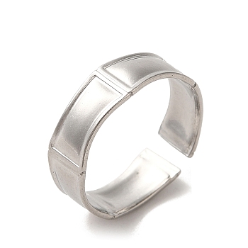 304 Stainless Steel Open Cuff Ring, Stainless Steel Color, 6mm, Inner Diameter: 17.8mm