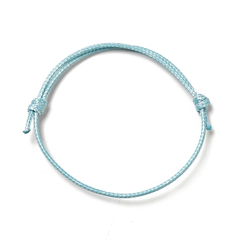 Korean Waxed Polyester Cord Bracelet Making, Sky Blue, Adjustable Diameter: 40~70mm
