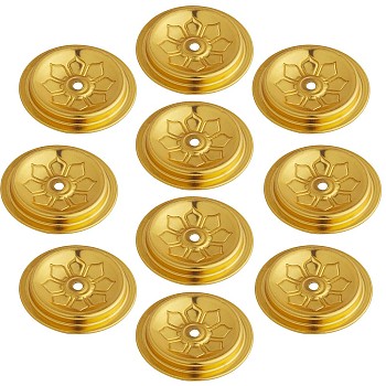 Aluminum Floating Wick Holder, Lotus Ghee Oil Lamp Accessories, Centering Devices Buddhist Supplies for Temple Kerosene Fuel, Golden, 4.25x1cm, Hole: 3.5mm