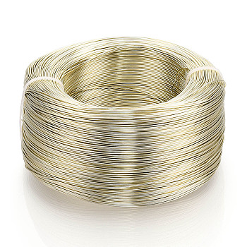 Round Aluminum Wire, Bendable Metal Craft Wire, Flexible Craft Wire, for Beading Jewelry Doll Craft Making, Light Gold, 20 Gauge, 0.8mm, 300m/500g(984.2 Feet/500g)