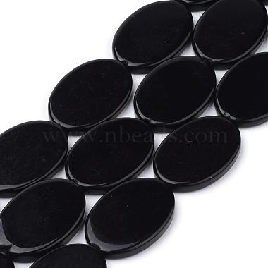 33mm Oval Black Stone Beads