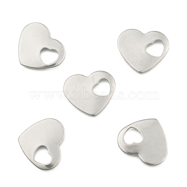 304 Stainless Steel Stamping Blank Tag Heart Charms Pendants(STAS-M004-04)-2