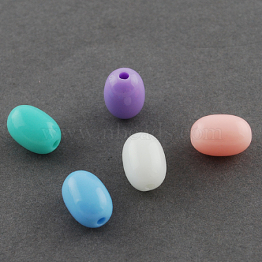 10mm Mixed Color Oval Acrylic Beads