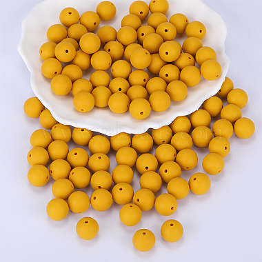 Yellow Round Silicone Beads