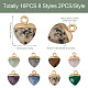 fashewelry 16pcs 8 styles breloques en pierres précieuses naturelles et synthétiques(G-FW0001-34)-4