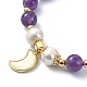 bracelet extensible en perles d'améthyste naturelle et de perles(BJEW-JB09360-01)-3