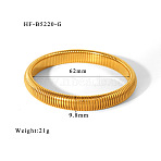 304 Stainless Steel Stretch Bangles, Snake Bangles for Women, Real 18K Gold Plated, 3/8 inch(0.98cm), Inner Diameter: 2-1/2 inch(6.2cm)(FS-WG92846-01)