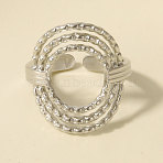 304 Stainless Steel Cuff Open Rings for Women, Oval, Stainless Steel Color, 21mm, Inner Diameter: 17mm(TB2214-1)
