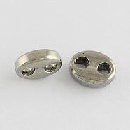 304 Stainless Steel Spacer Beads, Oval, Stainless Steel Color, 7x9x3mm, Hole: 2mm(X-STAS-R055-06)