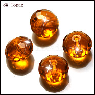 K9 Glass, Imitation Austrian Crystal Beads, Grade AAA, Faceted, Rondelle, Orange, 10x7mm, Hole: 0.9~1mm(SWAR-F068-8x10mm-08)