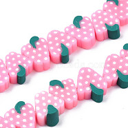 Autumn Theme Handmade Polymer Clay Bead Strands, Grape Slice, Pearl Pink, 9~11.5x8~11x4mm, Hole: 1.6mm, about 36~40pcs/strand, 12.60 inch~12.80 inch(32~32.5cm)(CLAY-R069-01D-01)