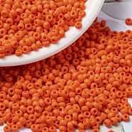 MIYUKI Round Rocailles Beads, Japanese Seed Beads, (RR406) Opaque Orange, 8/0, 3mm, Hole: 1mm about 422~455pcs/bottle, 10g/bottle(SEED-JP0009-RR0406)
