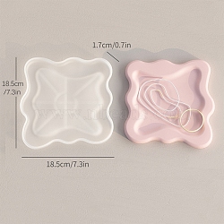 DIY Food Grade Silicone Storage Plate Molds, Decoration Making, Resin Casting Molds, For UV Resin, Epoxy Resin Jewelry Making, Square, 185x185x17mm(PW-WG66931-01)