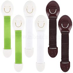 12Pcs 3 Style PVC ABS Baby Proofing Child Safety Locks, with Webbing, No Screws, Drawer Clasp, Mixed Color, 210x50mm, 4pcs/style(AJEW-GF0003-32)