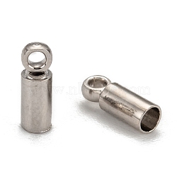 Brass Cord Ends, End Caps, Nickel Free, Platinum, 8x2.8mm, Hole: 1.5mm, 2mm inner diameter(X-KK-H731-N-NF)