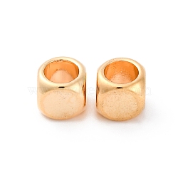 Brass Beads, Cube, Real 18K Gold Plated, 8x8x8mm, Hole: 5.5mm(KK-D360-29G)