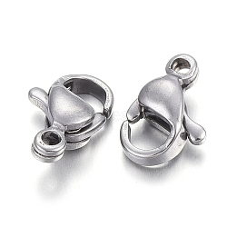 304 Stainless Steel Lobster Claw Clasps, Parrot Trigger Clasps, Stainless Steel Color, 9x6x3mm, Hole: 1mm(STAS-F182-01P-F)