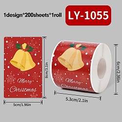 200Pcs Christmas Theme Paper Self-Adhesive Stickers, for Presents Decoration, Colorful, 80x50x0.1mm(DIY-M070-02U)