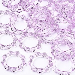 Transparent Acrylic Finger Rings, Sun, Orchid, US Size 8(18.1mm)(RJEW-T010-04E)