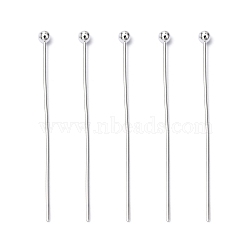 Brass Ball Head pins, Cadmium Free & Lead Free, Silver Color Plated, 30x0.5mm, 24 Gauge, Head: 2mm, about 10000pcs/bag(KK-R020-07S)